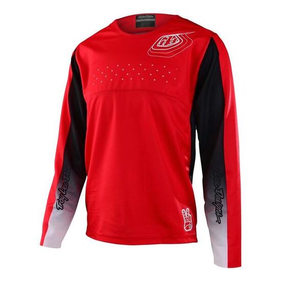 Maglia MTB SPRINT traspirante con maniche lunghe per bambino Rosso
