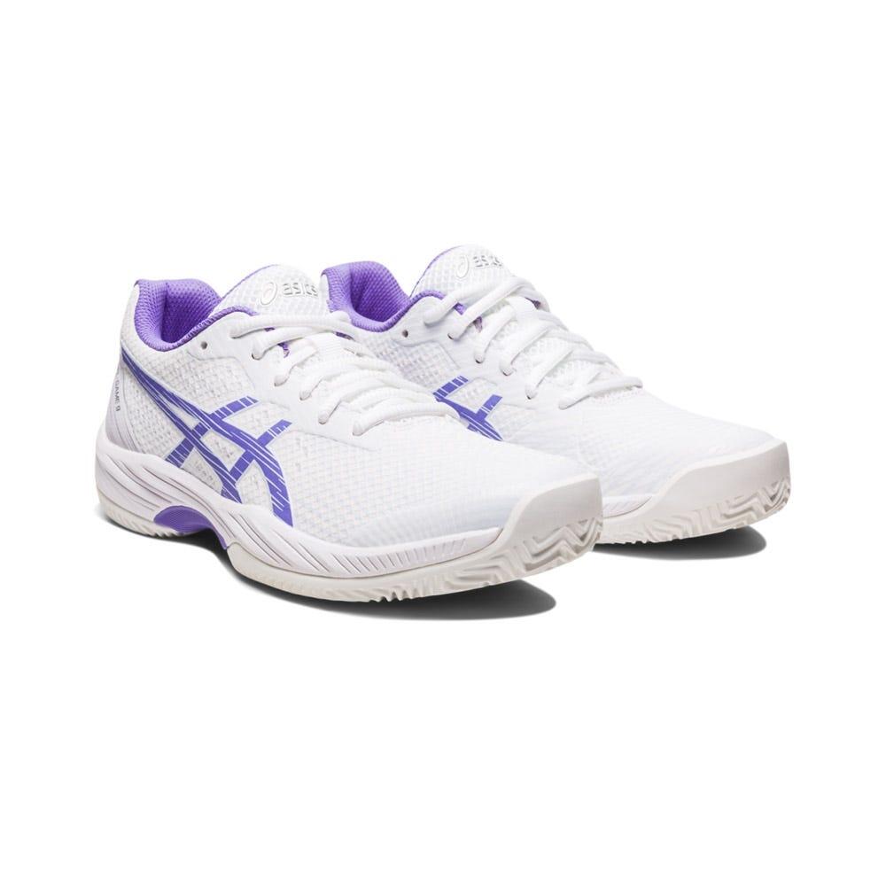 Chaussures Femme Asics Gel-game 9 Clay/oc 1042a217-101 Blanc Et Violet 2/7