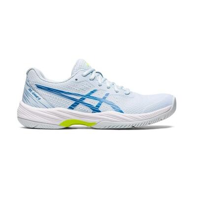 Women's light blue and white asics gel-game 9 1042a211-400