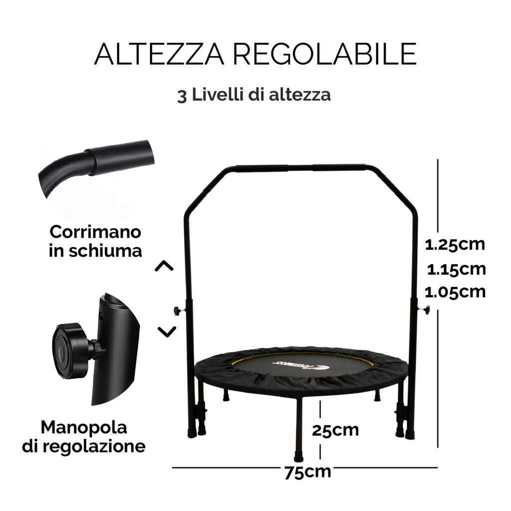 Trampolino Elastico Pieghevole e Regolabile in Altezza FF 2/7