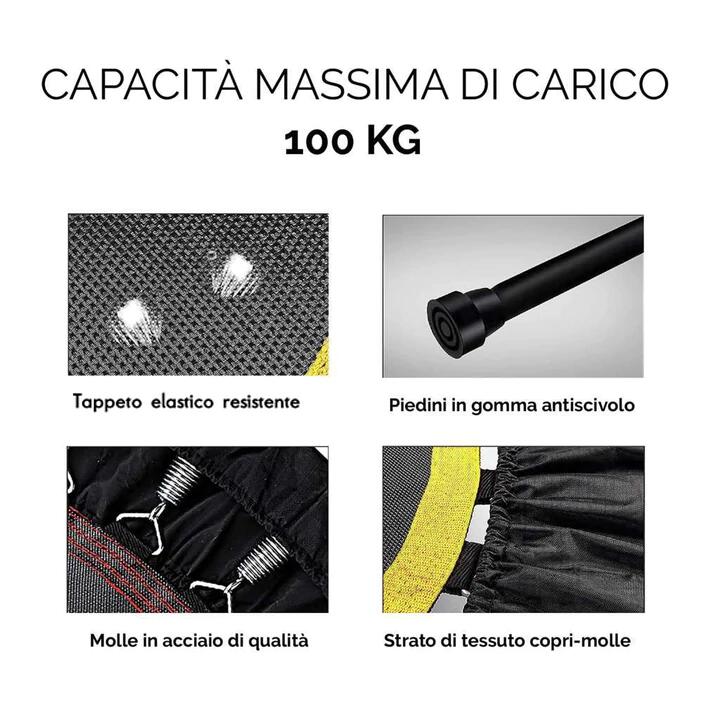 Trampolino Elastico Pieghevole e Regolabile in Altezza FF 6/7