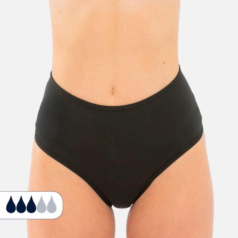 Bas de Maillot de bain Menstruel taille haute croisé - Flux moyen - Nola