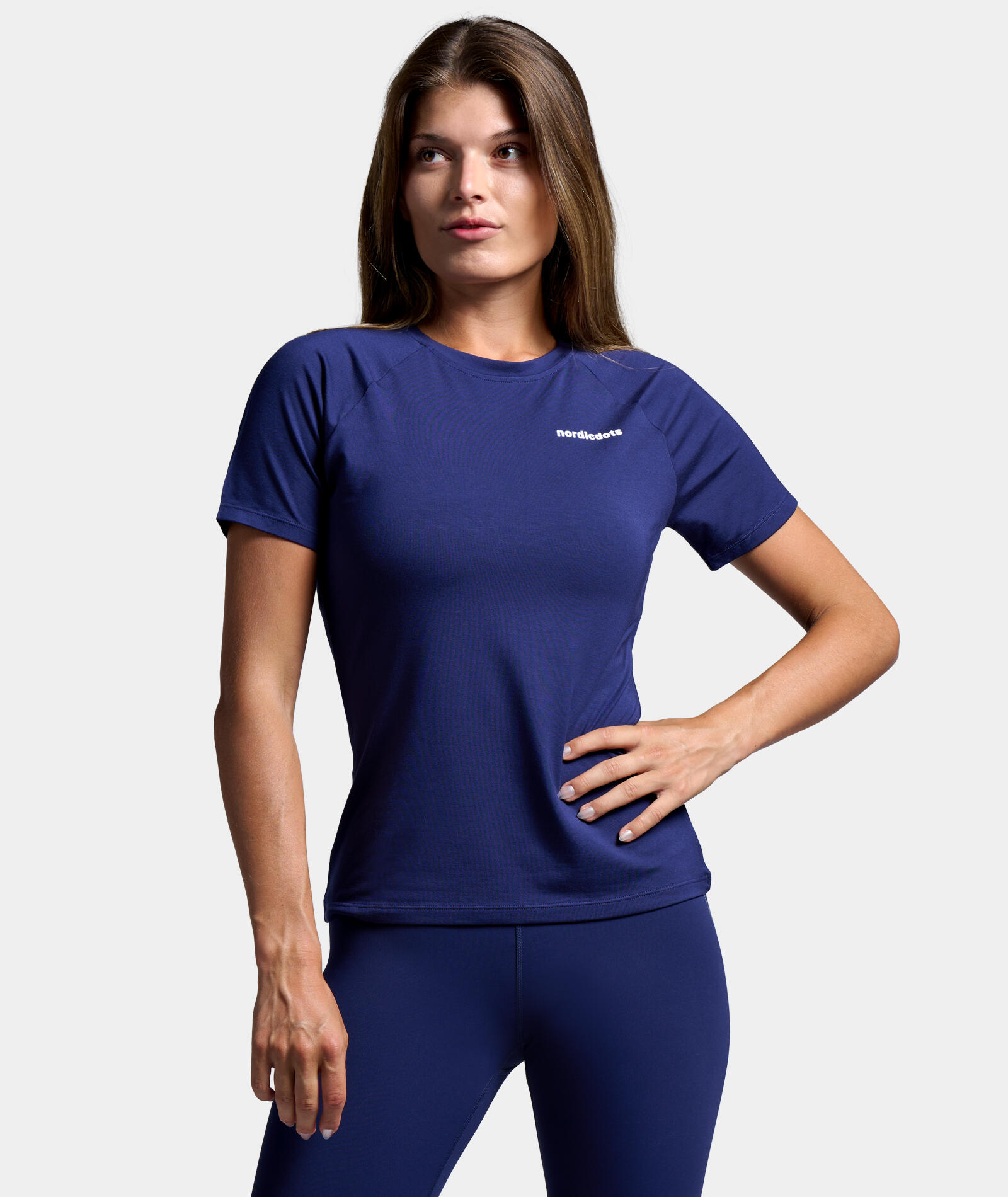 NORDICDOTS Organische Tennis/Padel T-shirt Dames Marineblauw