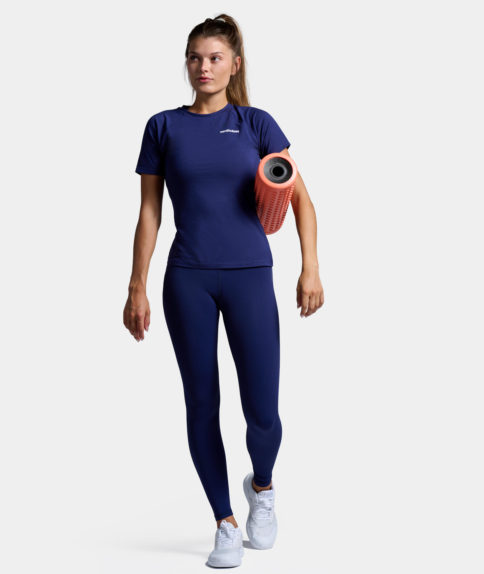 Organische Tennis/Padel T-shirt Dames Marineblauw 3/3