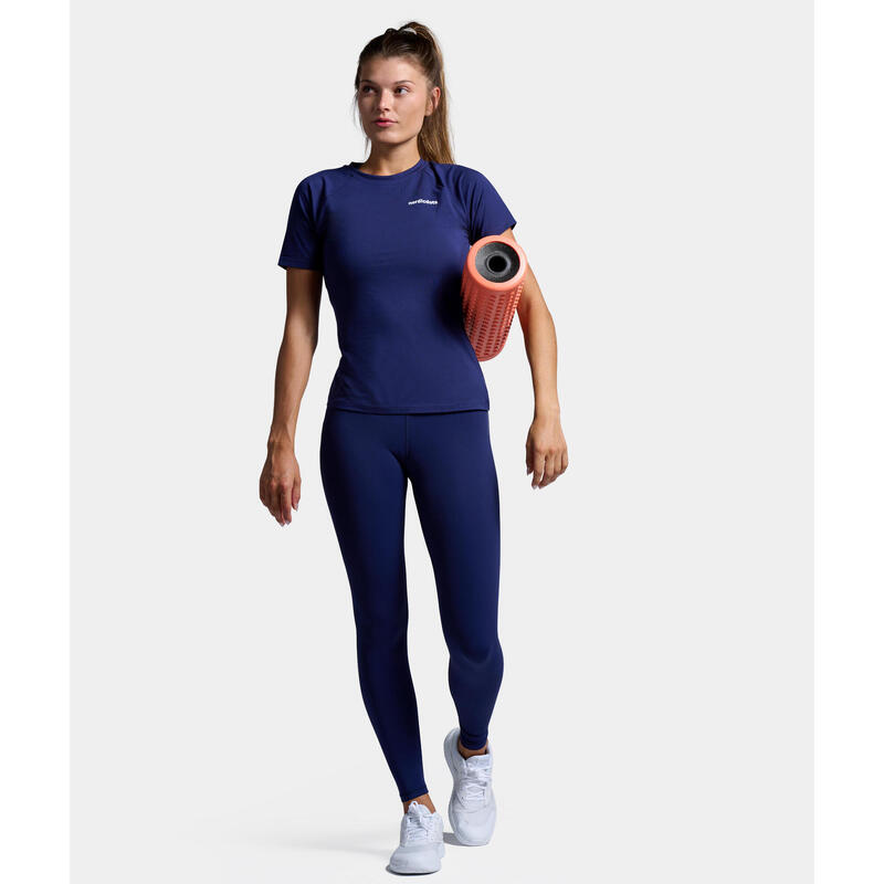 T-shirt de Tennis/Padel Organique Femme Bleu Marine