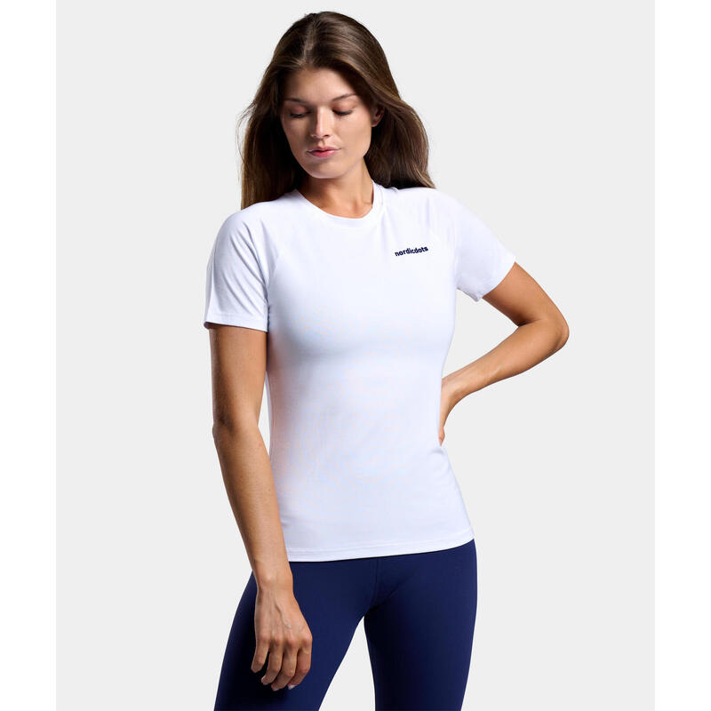 T-shirt de Tennis/Padel Organique Femme Blanc