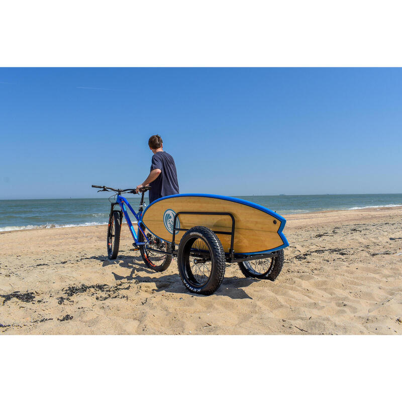 Remorque vélo, surf, paddle spécial plage - roues fat bike