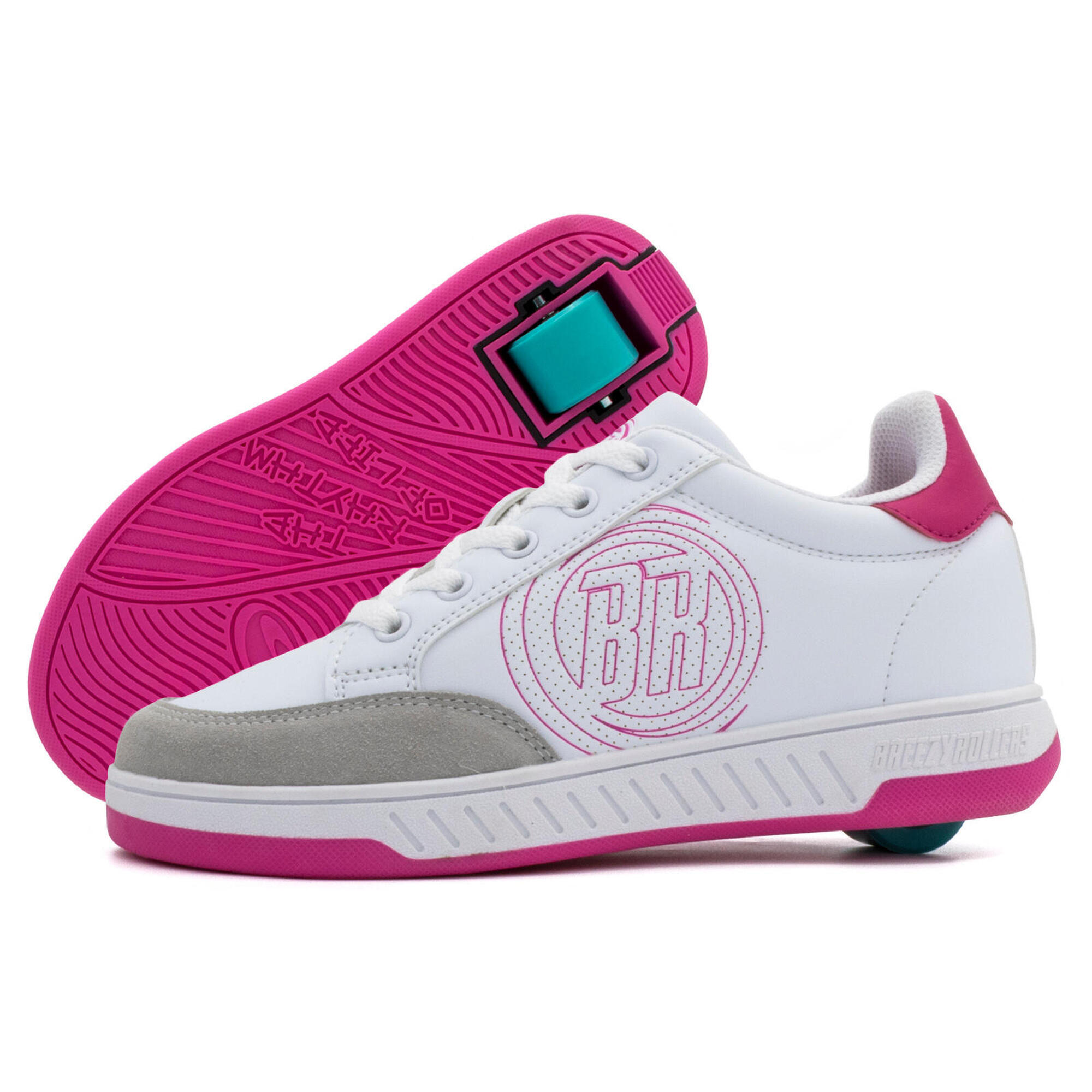 Breezy Rollers - Chaussures À Roulettes Breezy Rollers 2241811 Filles Blanc/rose - Chaussures À Roulettes - Blanc - 38 - Decathlon