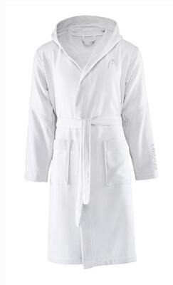 Unisex badjas met capuchon van microfrotté 270g/m² snow white