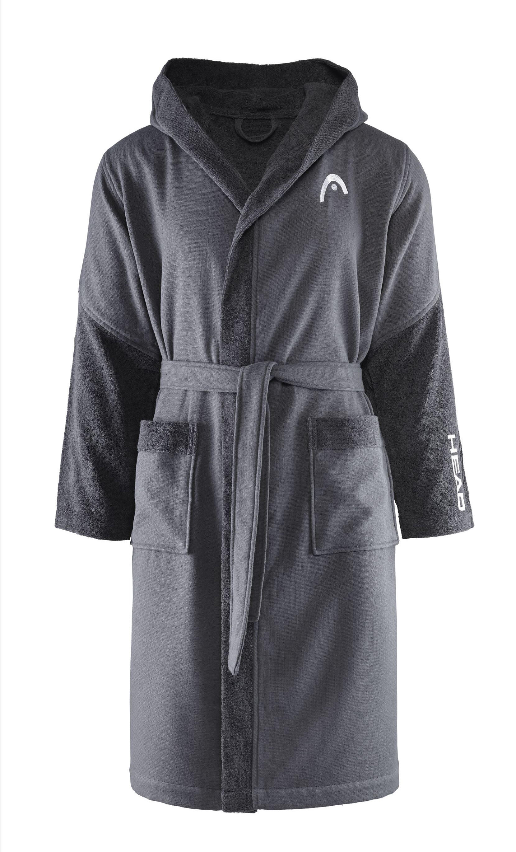 HEAD Unisex Badjas met Capuchon van Microfrotté 270g/m² Iron Grey