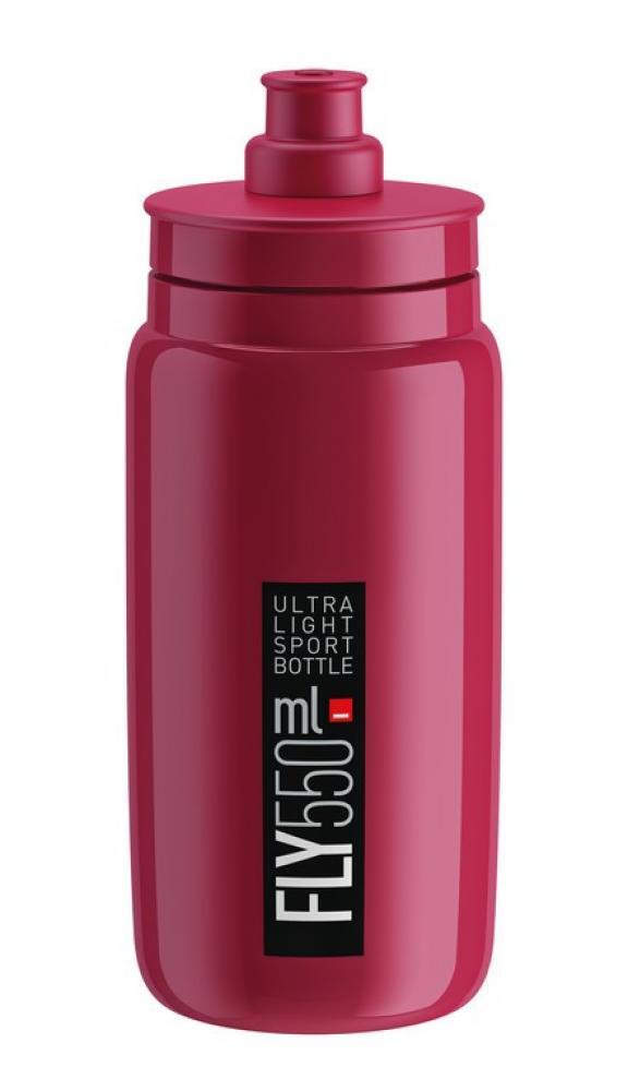 Elite Trinkflasche Bordeauxrot + M-Wave Flaschenhalter schwarz 2/3
