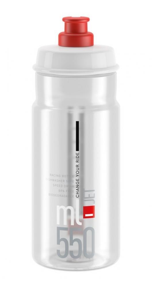 Elite Jet 550 ml Trinkflasche Transparent Logo Rot 2/3