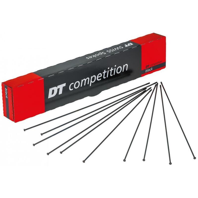 Race Spokes RAYON INOX NOIR TETE DROITE DT SWISS COMPETITION 2-1.8-2mm L 274mm SANS ECROU (UNITE Champion Straight Pull Spokes