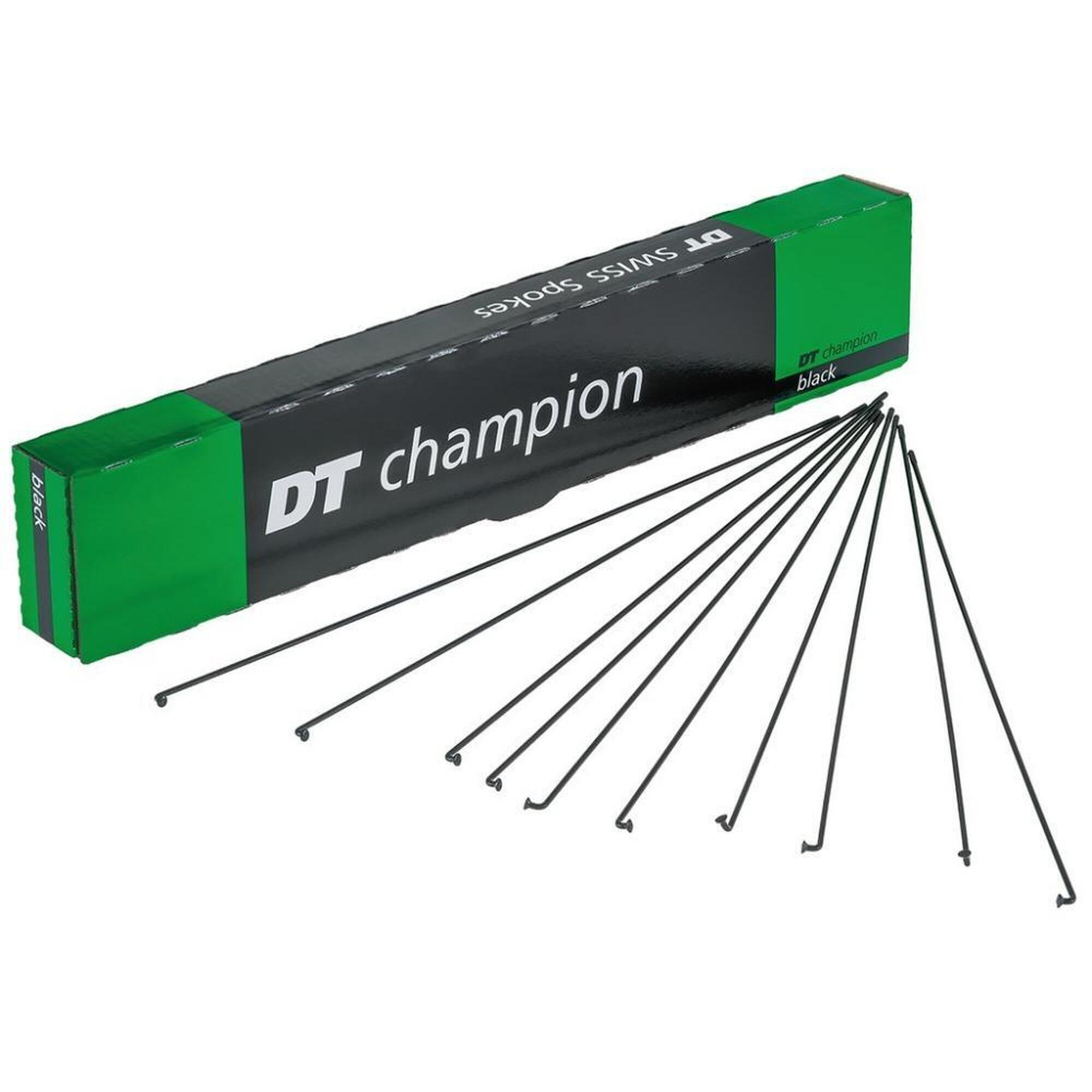 RAYON INOX NOIR TETE DROITE DT SWISS COMPETITION 2-1.8-2mm L 302mm SANS ECROU (UNITE