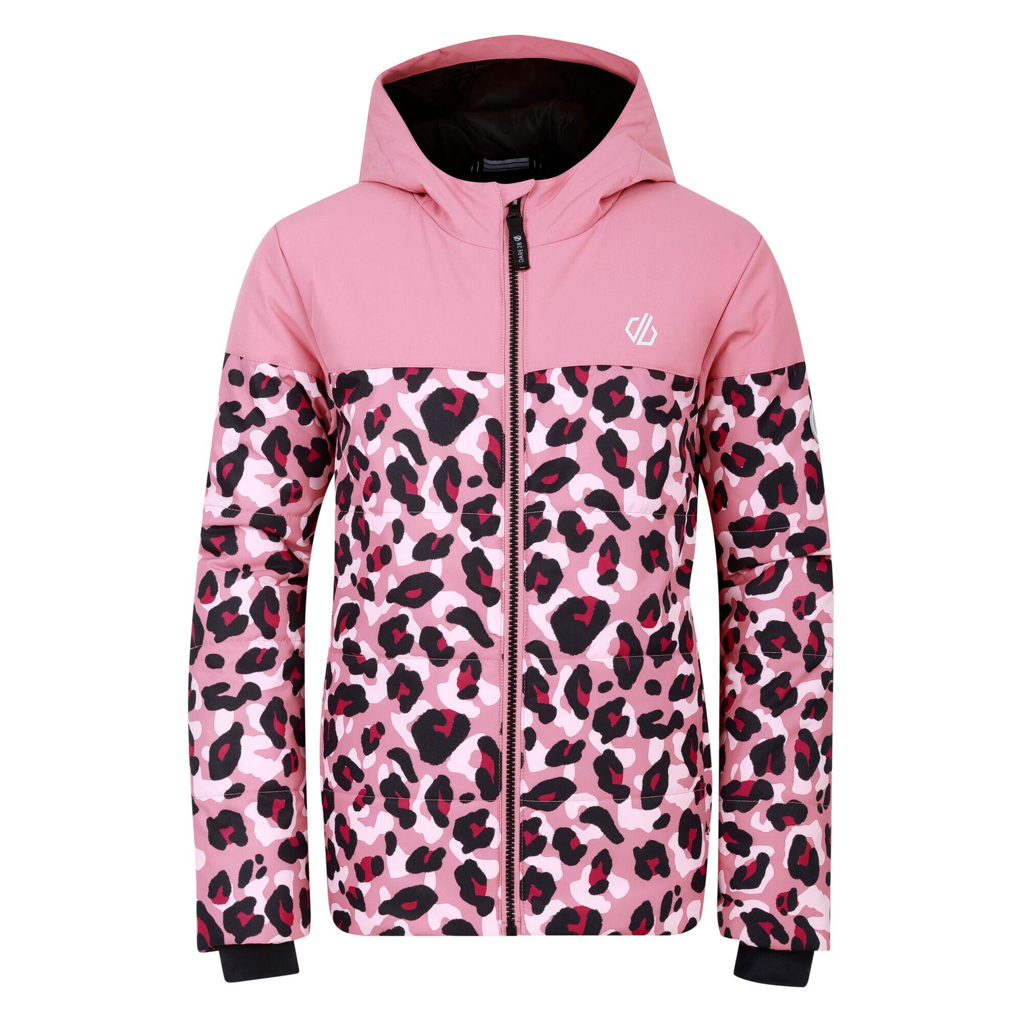 DARE 2B Childrens/Kids Liftie Cheetah Print Ski Jacket (Dusty Rose)
