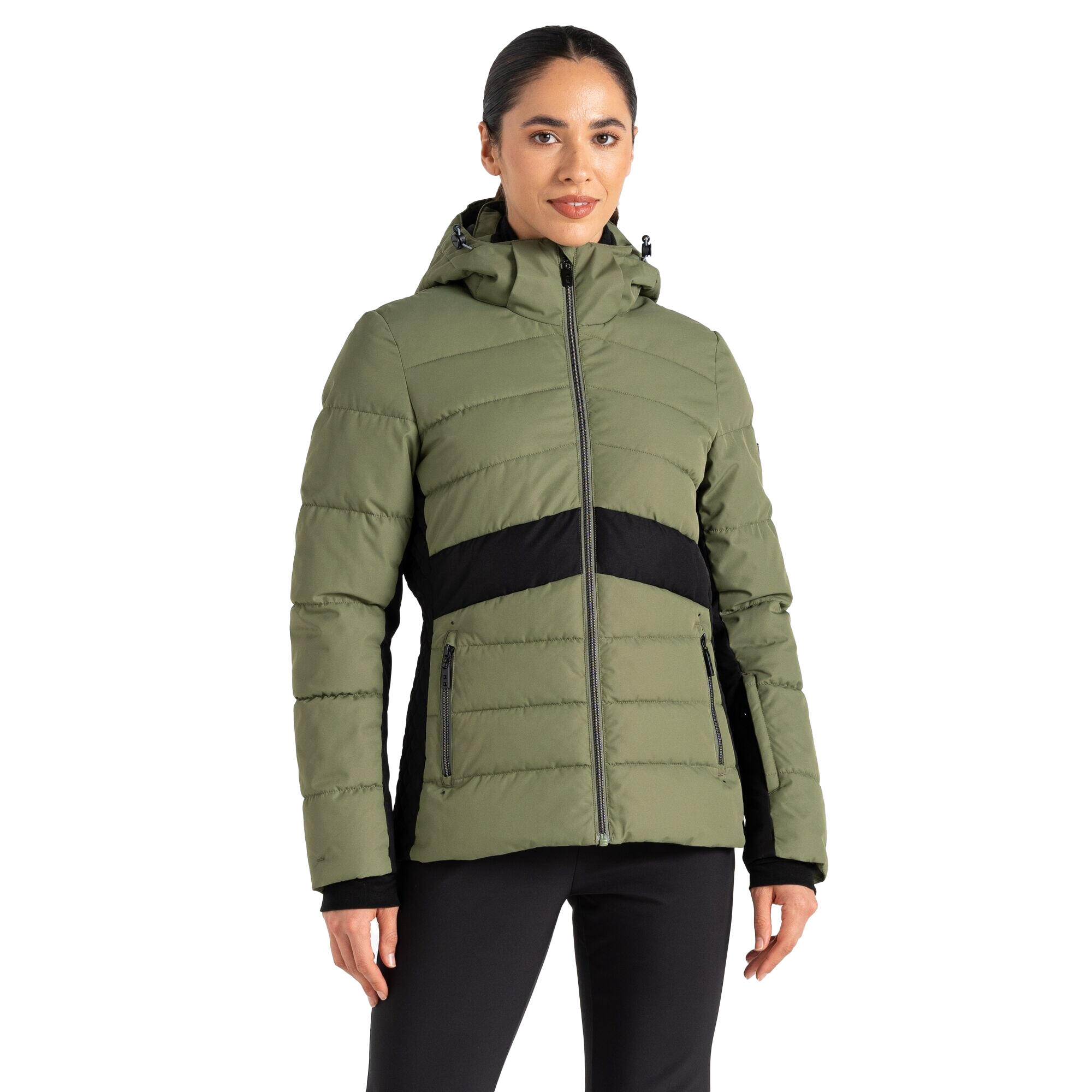 Blouson De Ski GLACIAL Femme (Vert Olive / Noir) 4/5