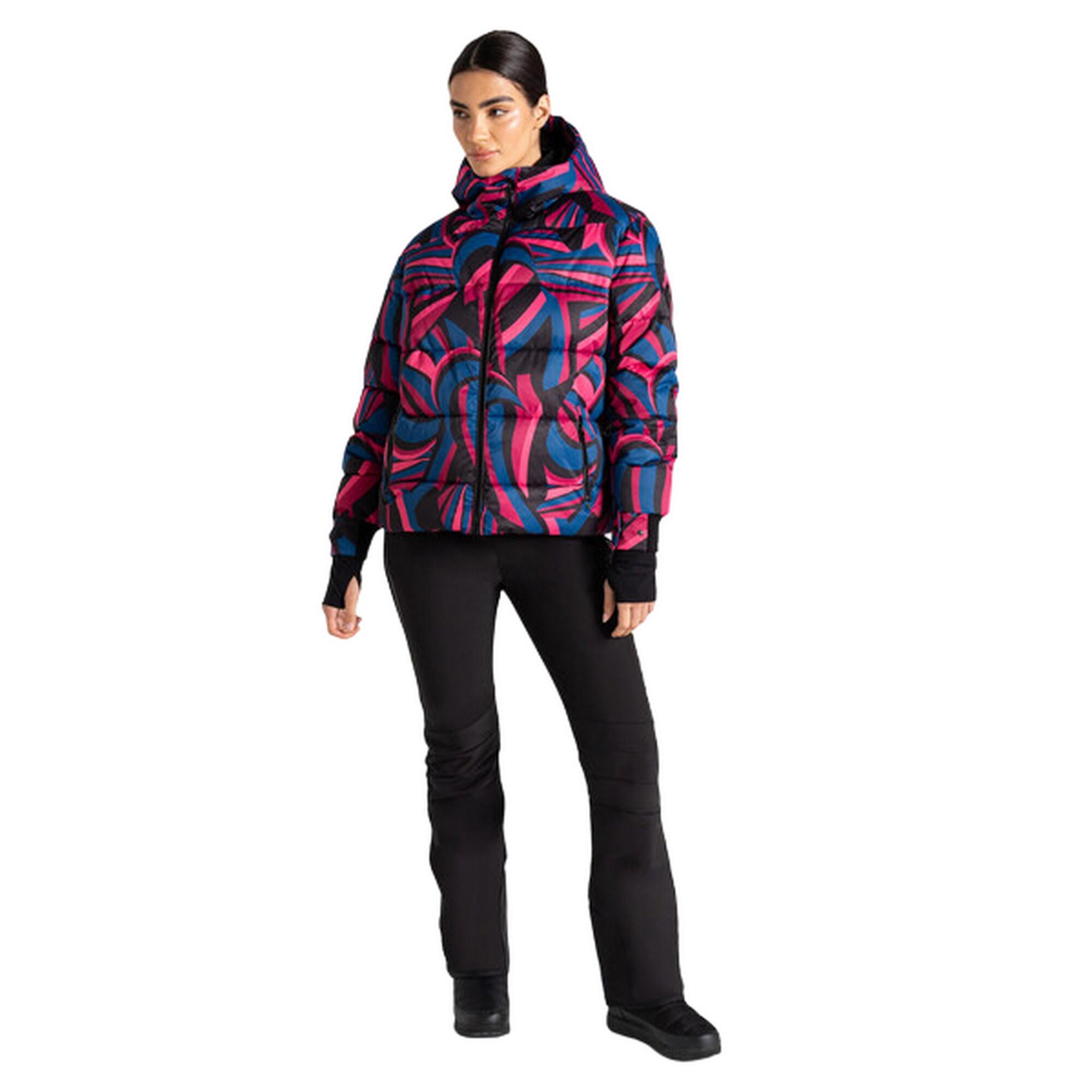 Womens/Ladies Showcase Patterned Baffled Ski Jacket (Hot Pink) 4/5