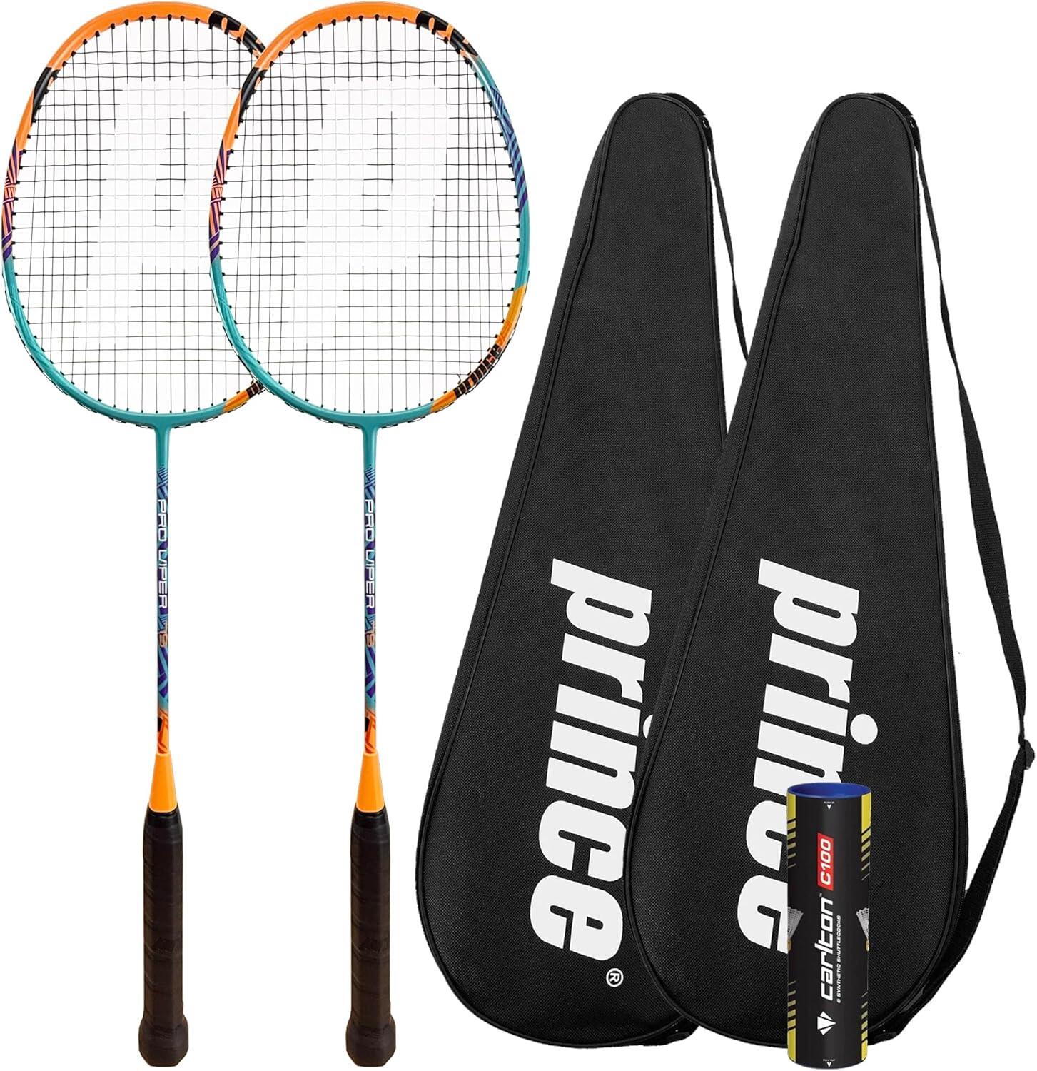 PRINCE Prince Pro Viper Graphite Badminton Racket Twin Set, Cover & Shuttles