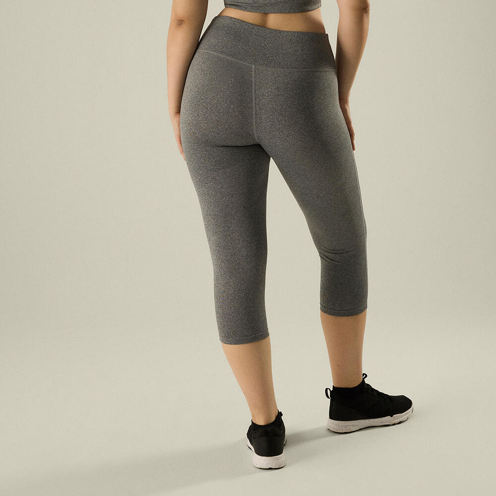 Leggings de sport Capri ventre plat gris 2/7