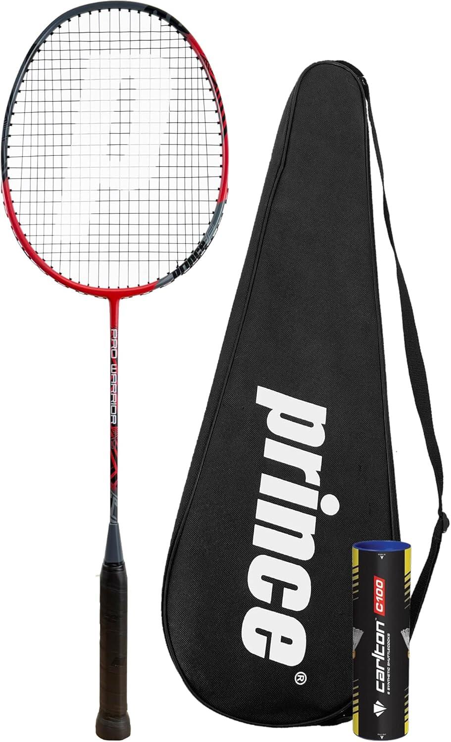 PRINCE Prince Pro Warrior Graphite Badminton Racket, Cover & Shuttles