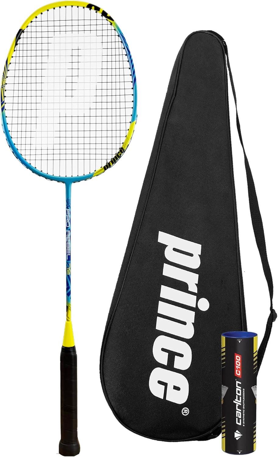 Prince Pro Rebel Graphite Badminton Racket, Cover & Shuttles 1/3