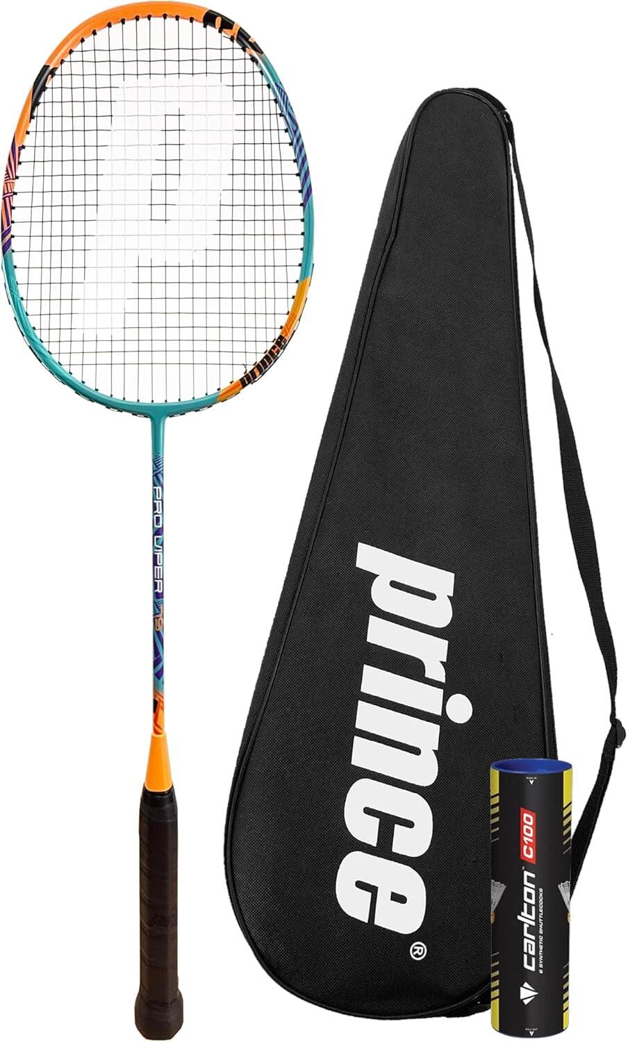 PRINCE Prince Pro Viper Graphite Badminton Racket, Cover & Shuttles