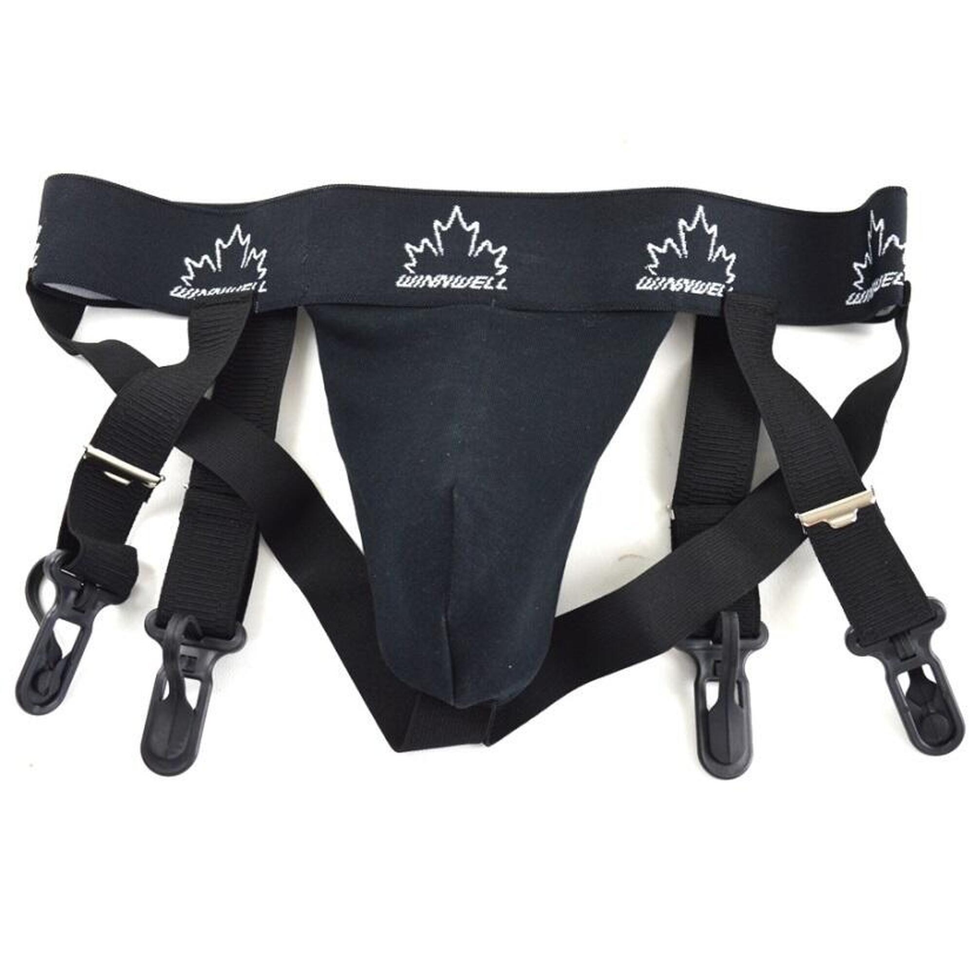 WINNWELL Hokejový suspenzor s podvazky Winnwell Black JR