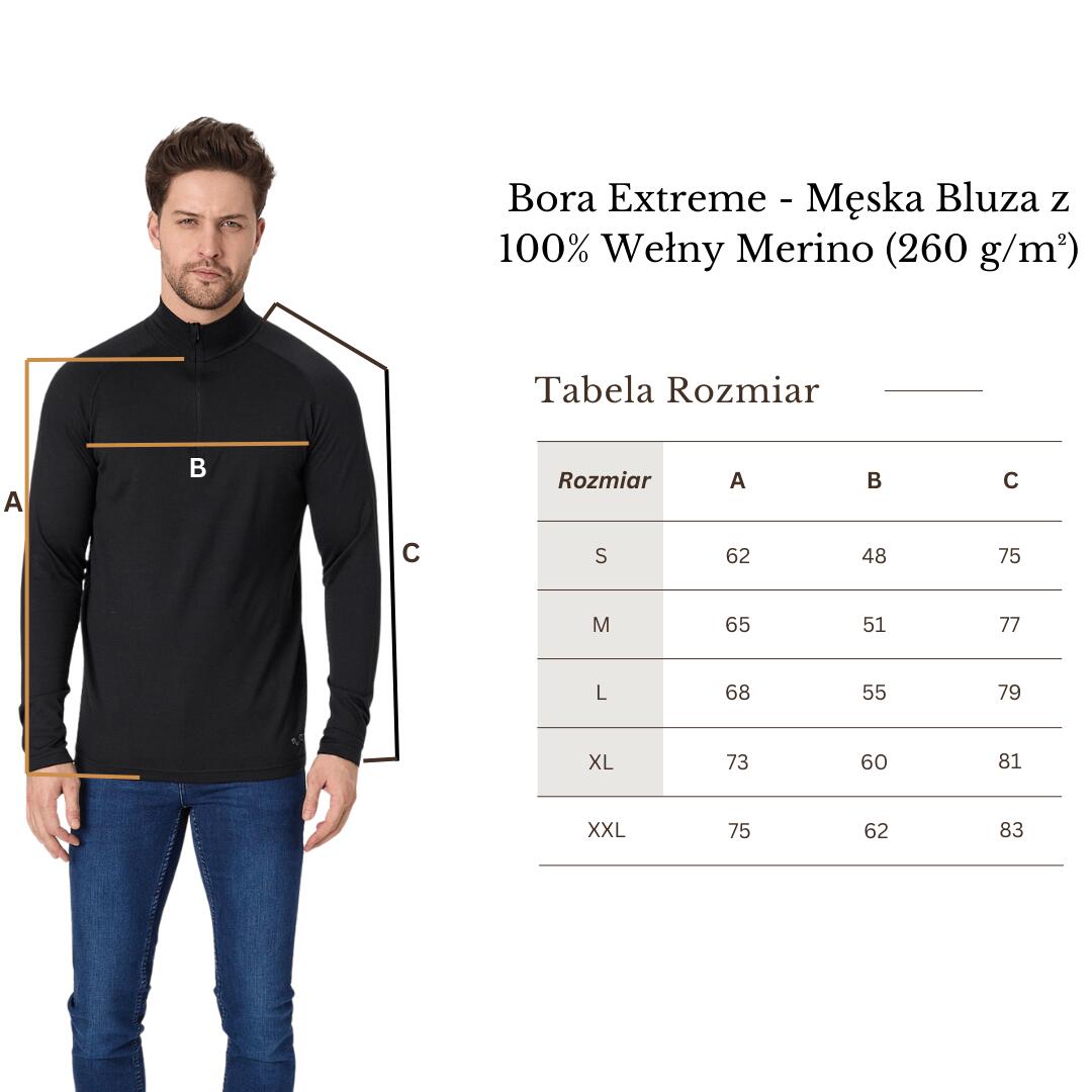 Męska Bluza z 100% Wełny Merino Extreme (260 g/m²) Bora Woolona 4/7