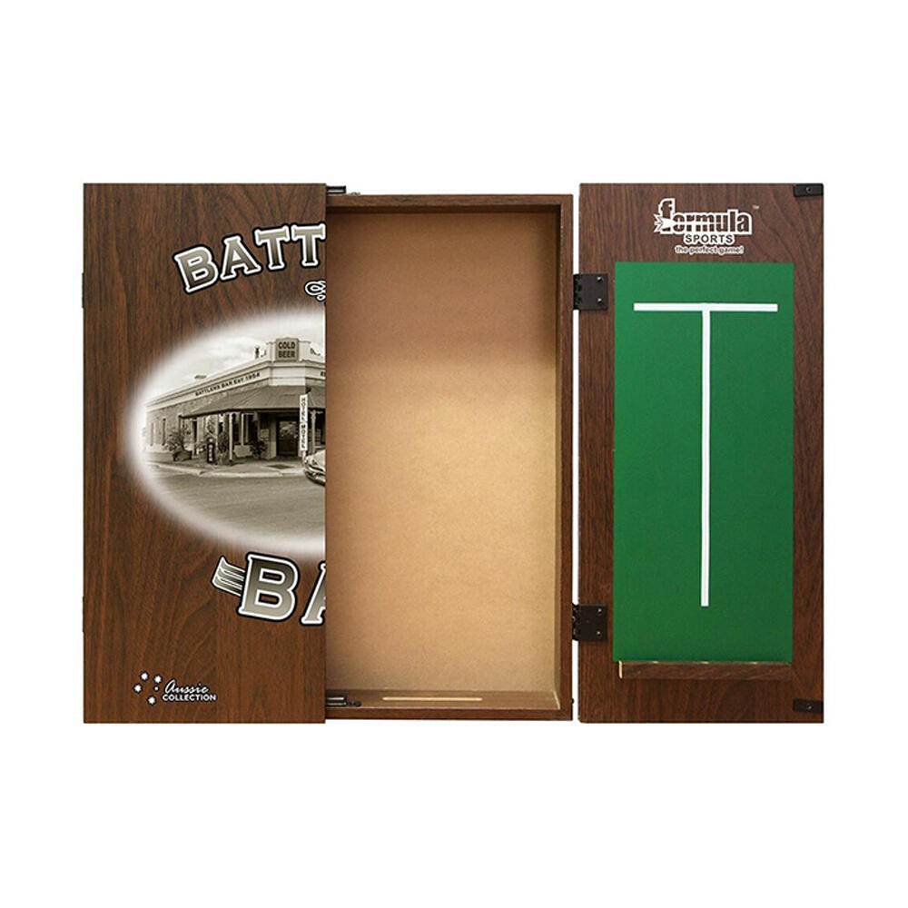 Formula Sports 58cm Battlers Bar Dartboard Cabinet Dart Storage w/ Chalkboard