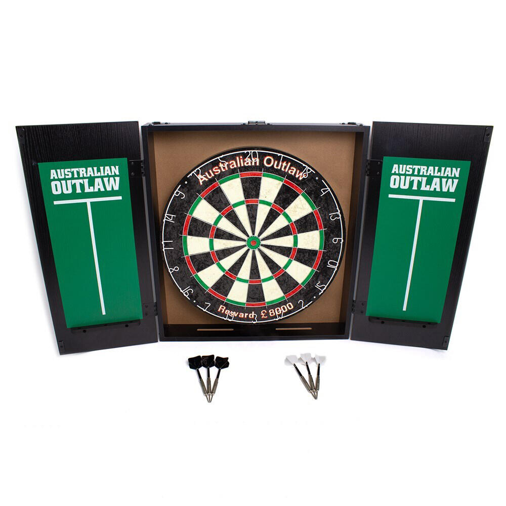 Formula Sports Australian Outlaw Dartboard & Cabinet Set Kids/Family Outdoor Toy