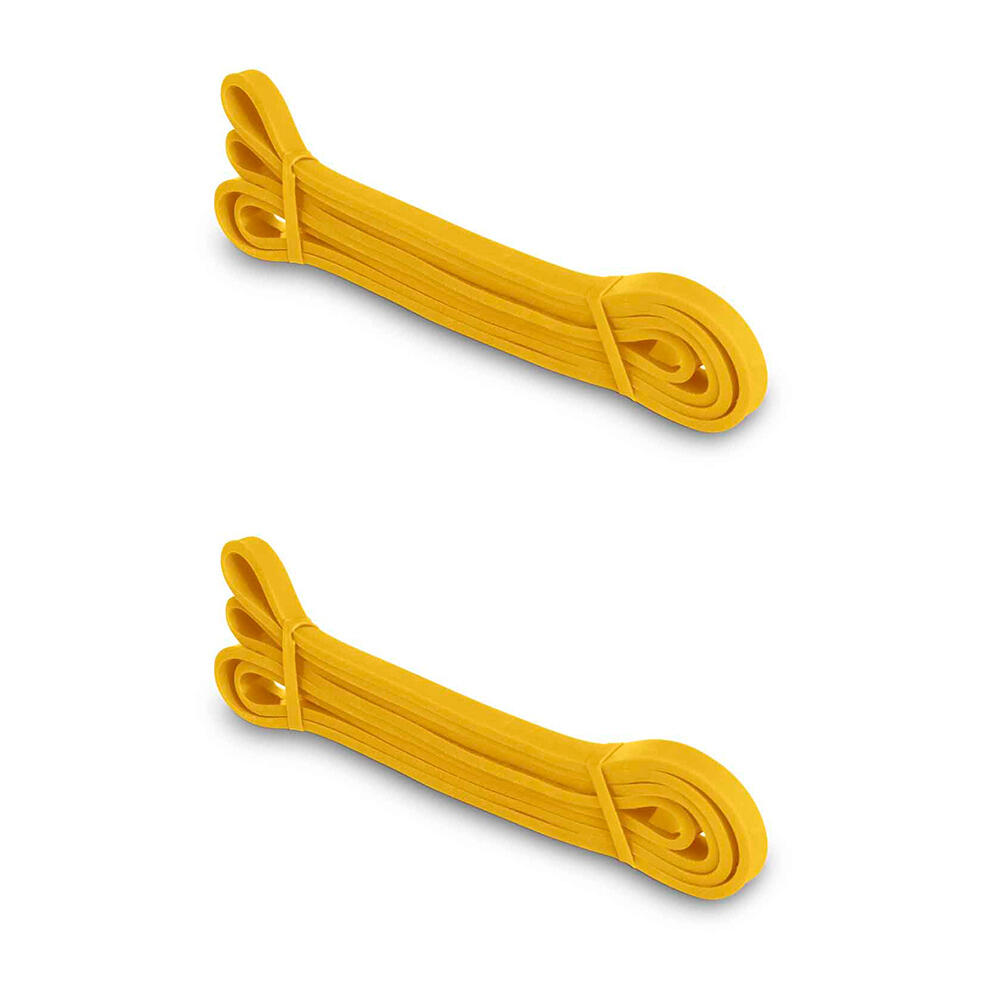 2x Bodyworx Strength Band Workout/Gym Elastic Loop Extra Ultra Light 8mm Yellow