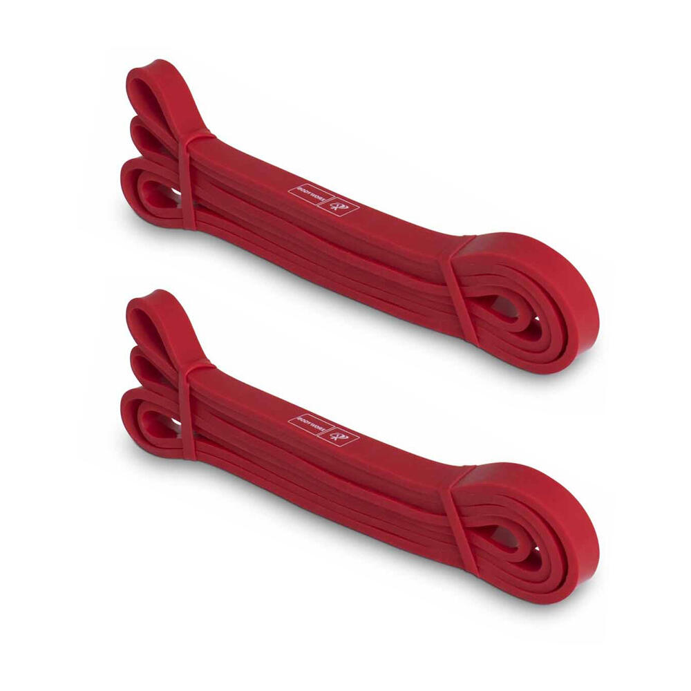 2x Bodyworx Strength Band Workout/Gym Fitness Elastic Loop Ultra Light 15mm Red
