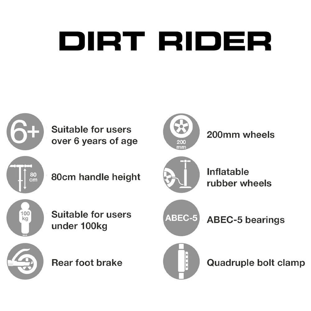 Atom Dirt Rider Scooter Grün & Schwarz | Robuster 2-Rad-Scooter | Perfekt für Offroad Atom Dirt Rider Scooter Grün & Schwarz | Robuster 2-Rad-Scooter | Perfekt für Offroad