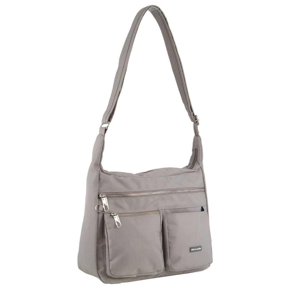 Pierre Cardin Nylon Anti-Theft Cross Body Bag in Taupe