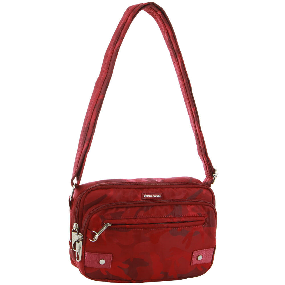 Pierre Cardin Nylon Anti-Theft Cross Body Bag in Wine