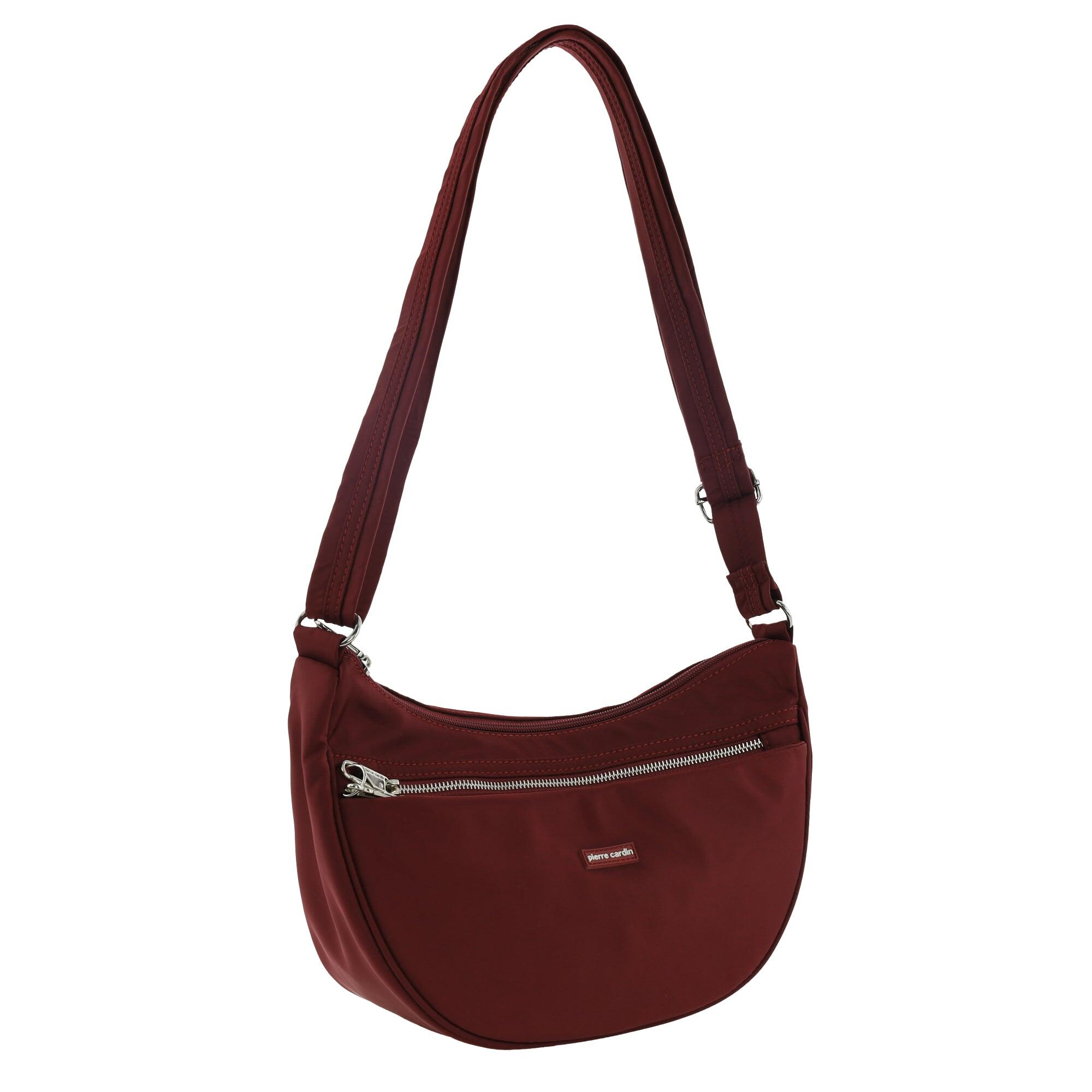 Pierre Cardin Nylon Anti-Theft Cross Body Bag in Wine