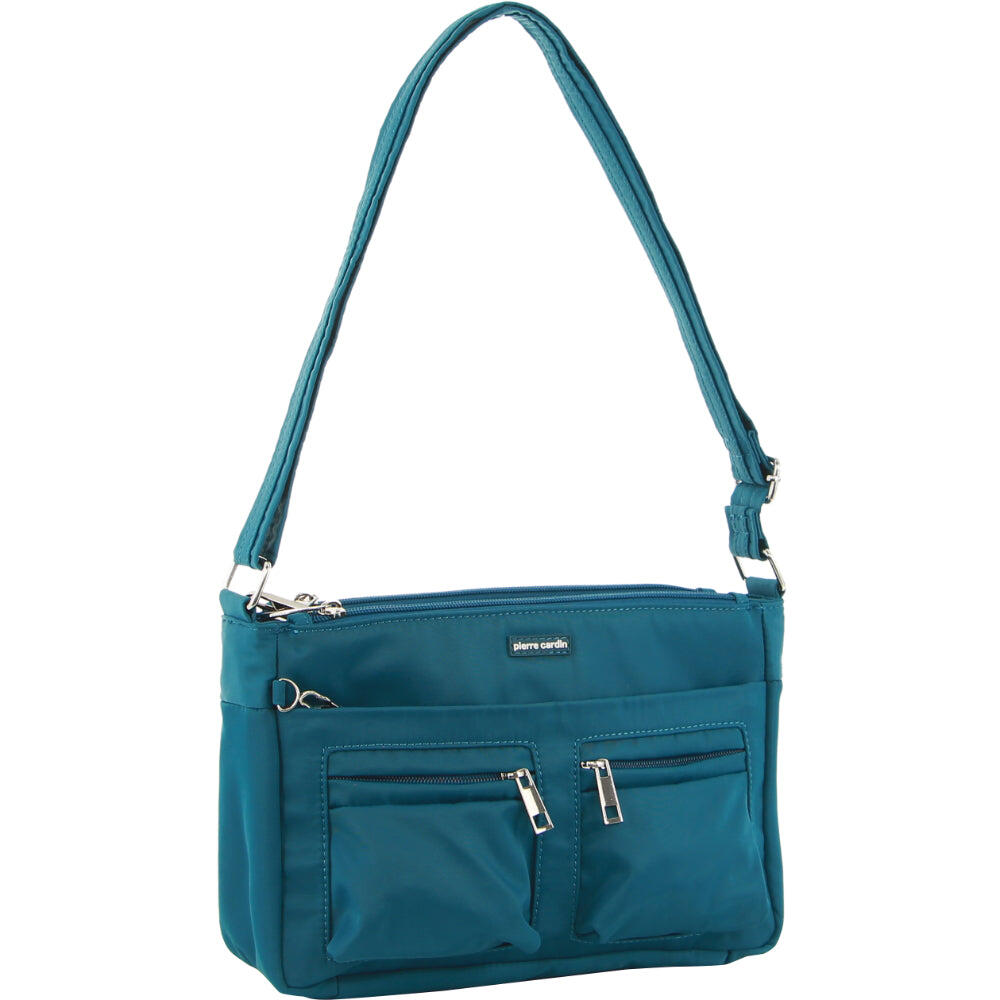 Pierre Cardin  Nylon Anti-Theft Cross Body Bag in Turquoise