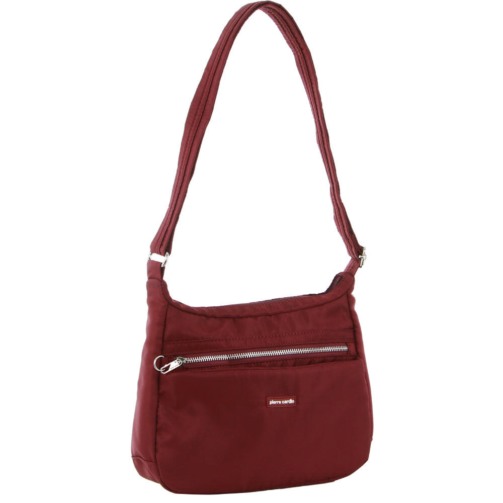 Pierre Cardin Nylon Anti-Theft Cross Body Bag in Wine