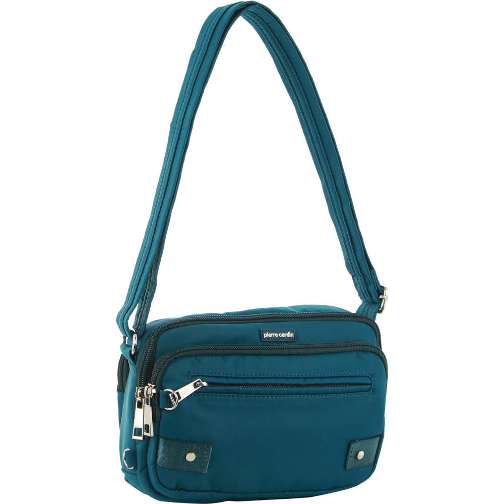 Pierre Cardin Nylon Anti-Theft Cross Body Bag in Turquoise