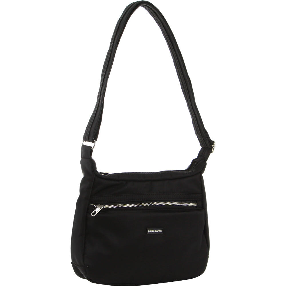 Pierre Cardin Nylon Anti-Theft Cross Body Bag in Black