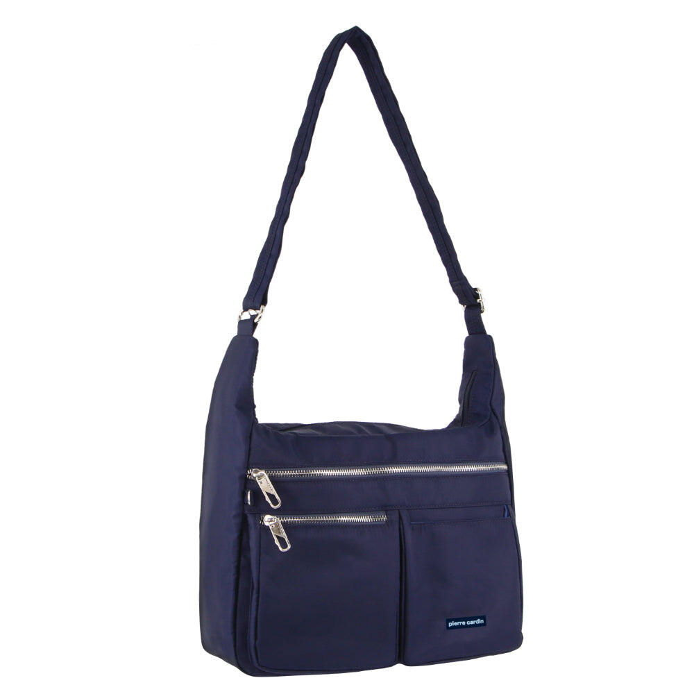 Pierre Cardin Nylon Anti-Theft Cross Body Bag in Navy