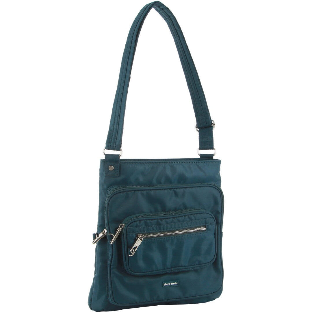Pierre Cardin Nylon Anti-Theft Cross Body Bag in Teal