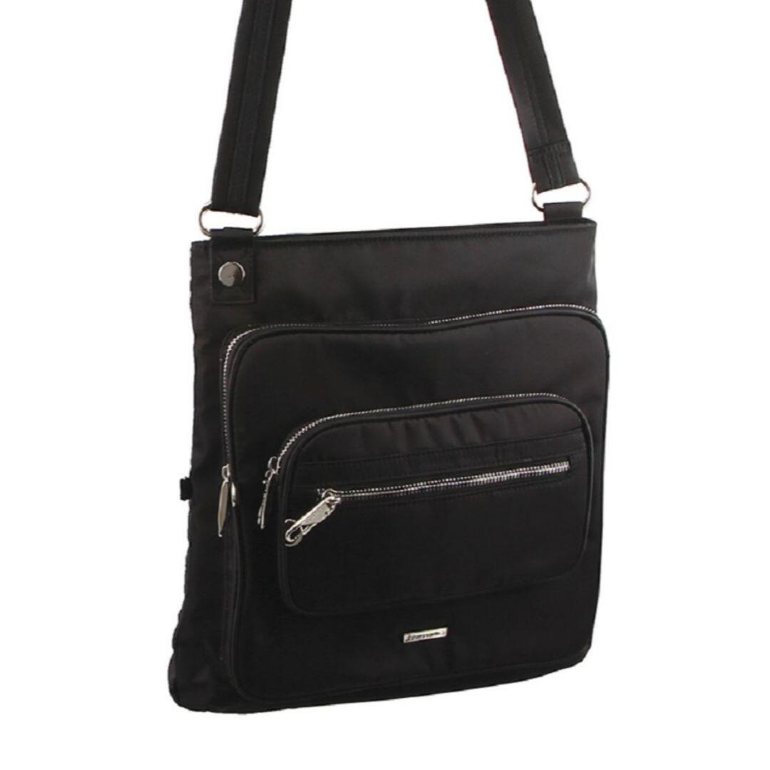 Pierre Cardin Nylon Anti-Theft Cross Body Bag in Black