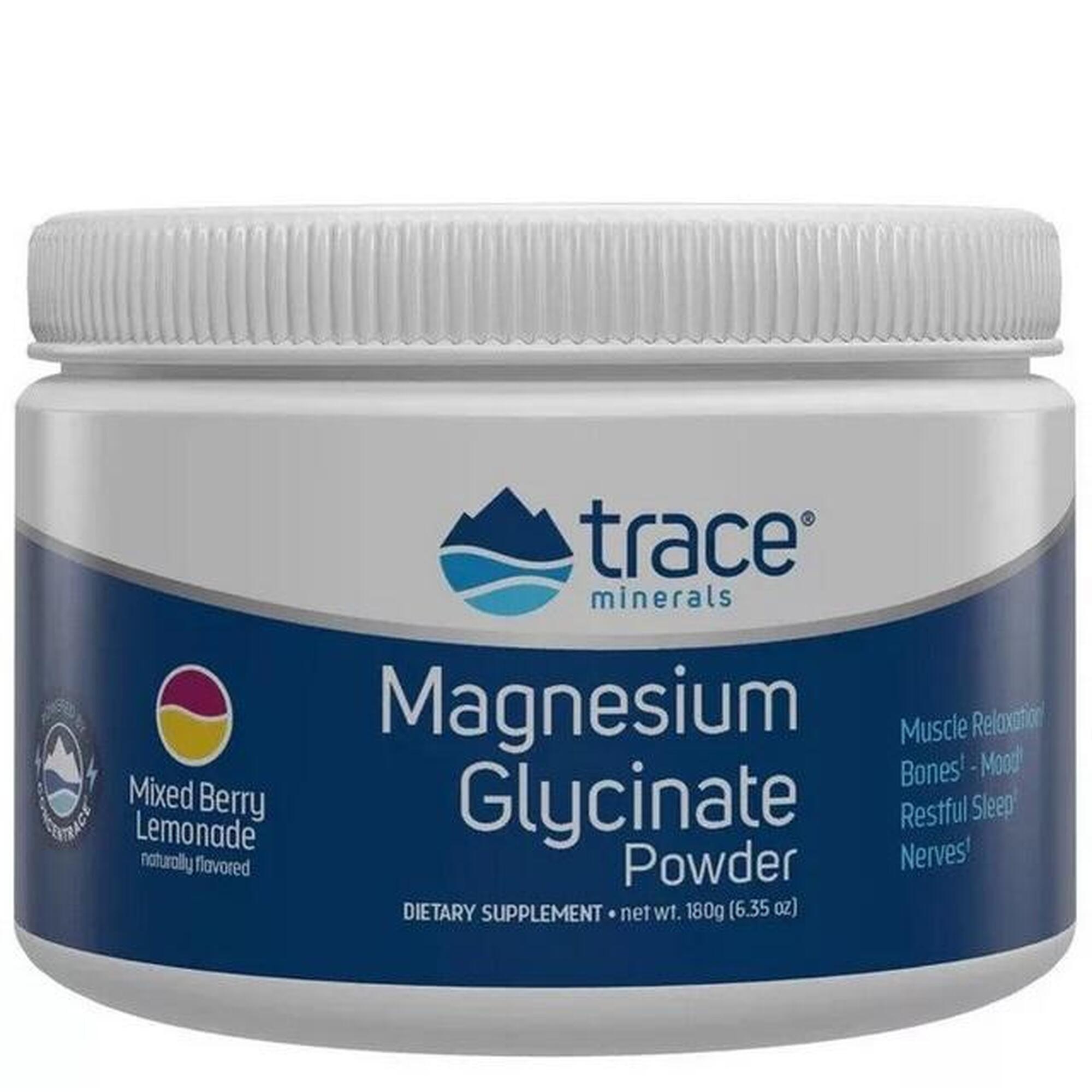 Trace Minerals Magnézium Glicinát italpor-Vegyes Bogyós Gyümölcsös Limonádé 180g