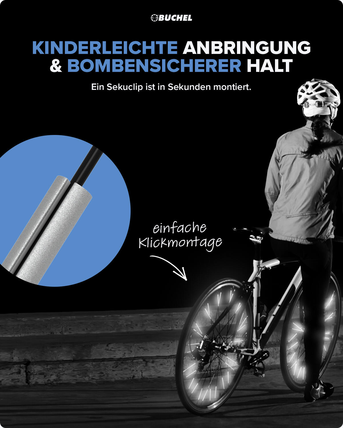 SEKU Clips Speichenreflektoren, 72 Stück 6/7