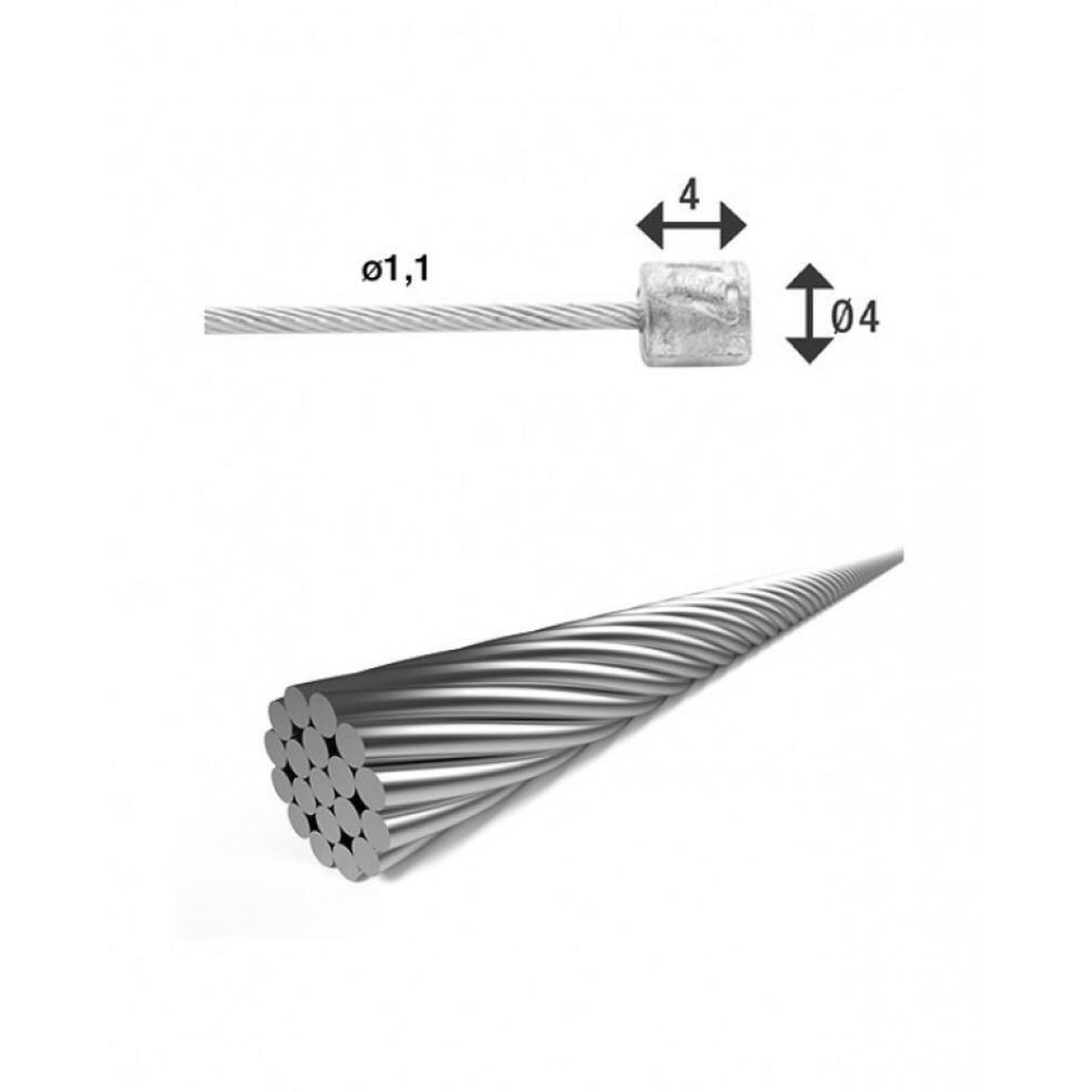 Câble de changement de vitesse SH-X17 intérieur 1,1 mm 4000 mm argent