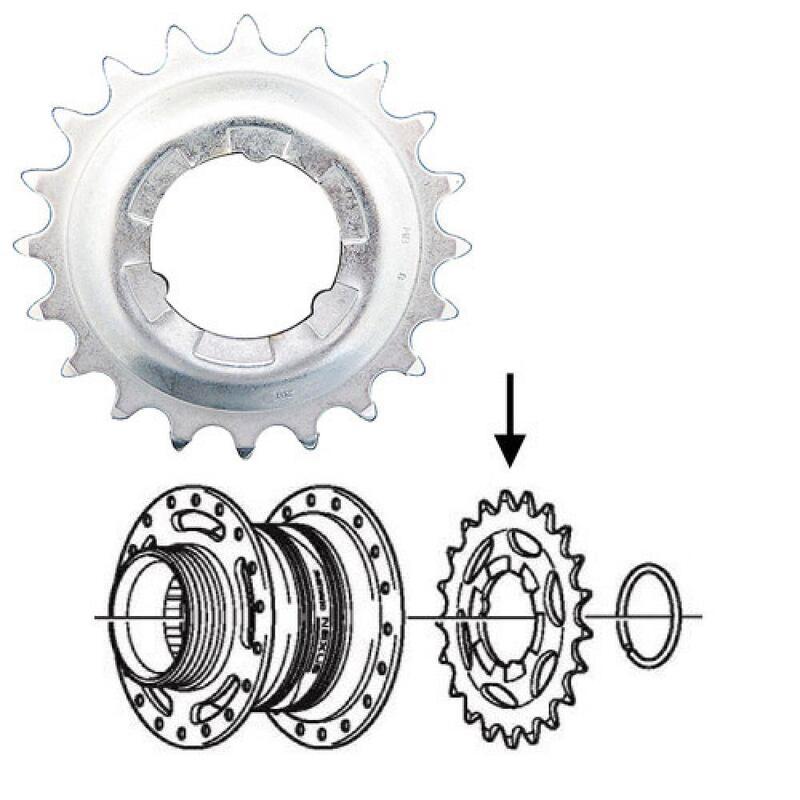 Tandwiel 19T Interne Naaf - Zilver