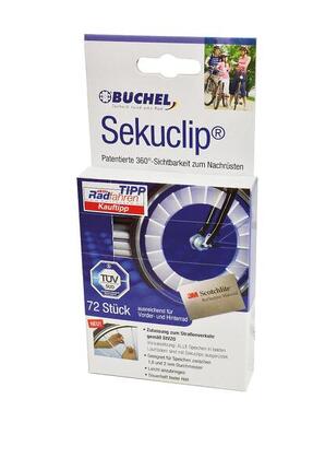 SEKU Clips Speichenreflektoren, 72 Stück