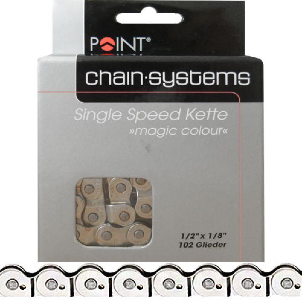 Corrente POINT MK 918 meio-elo 1/2 x 1/8, 102 elos cromada 2/3