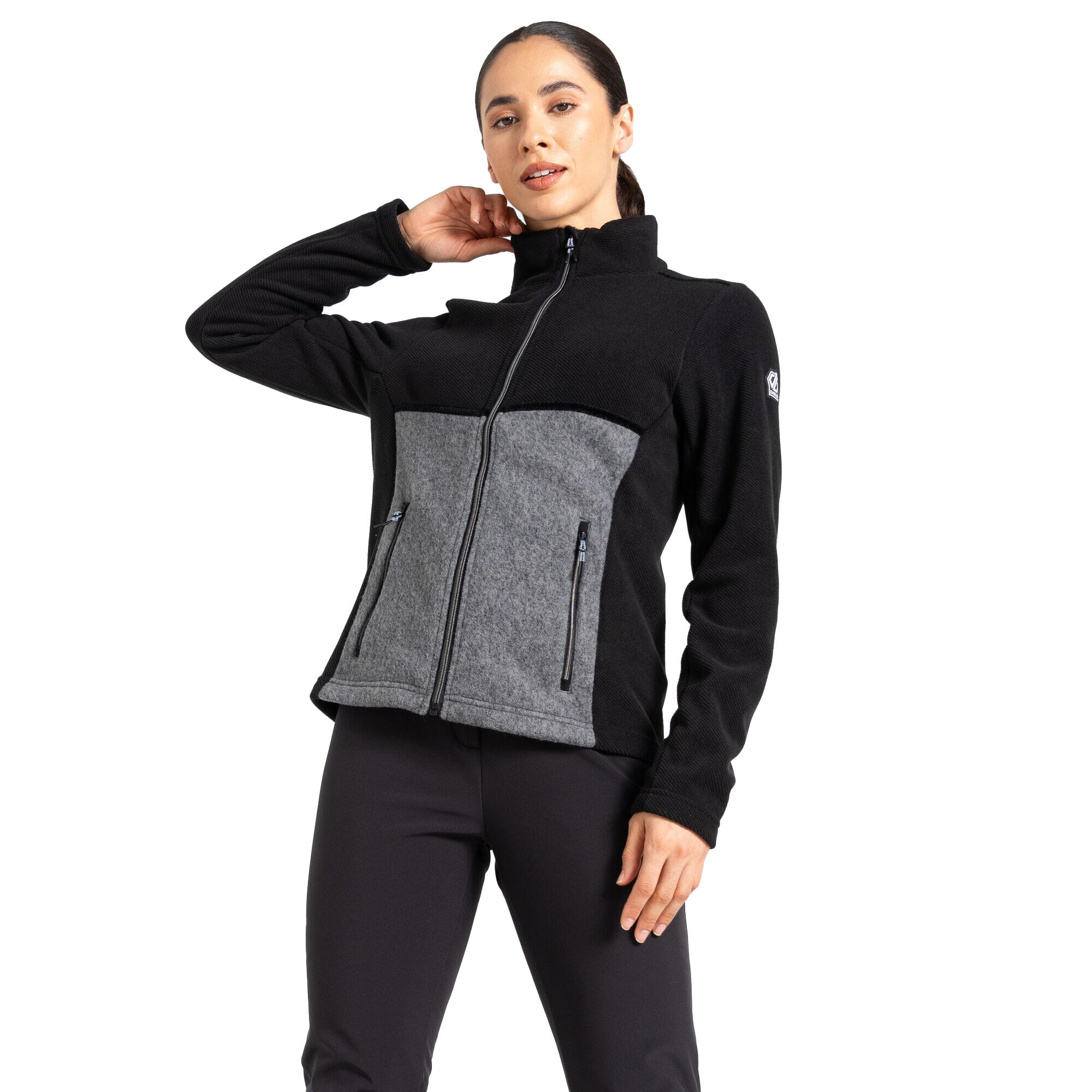 Womens/Ladies Thriving Fleece Jacket (Black/Charcoal Grey Marl) 4/5